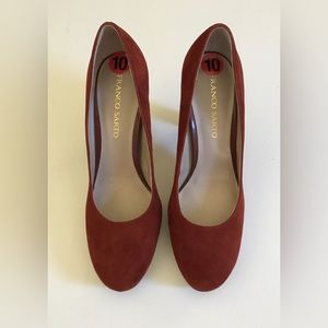 Franco Sarto Burnt Orange Suede Heel Pump Sz 10